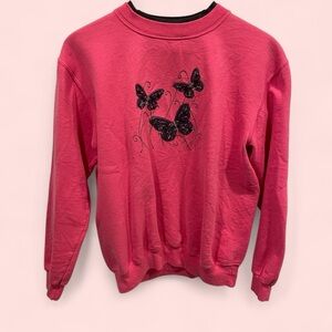 Adorable vintage 80’s-90’s butterfly bling cottage core granny sweatshirt